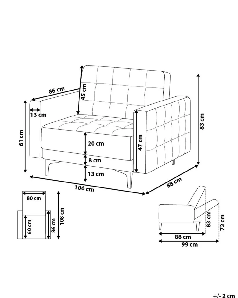 Nojatuolit<Beliani Nojatuoli Keinonahka Valkoinen Aberdeen