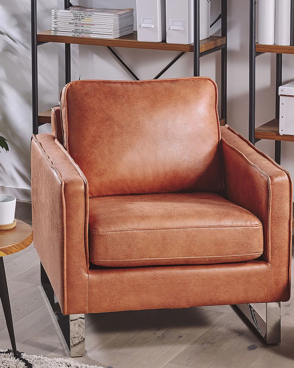 Nojatuolit<Beliani Nojatuoli Keinonahkainen Ruskea Vind