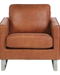 Nojatuolit<Beliani Nojatuoli Keinonahkainen Ruskea Vind