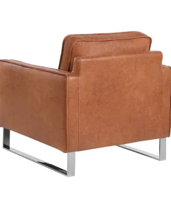 Nojatuolit<Beliani Nojatuoli Keinonahkainen Ruskea Vind