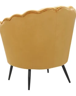 Nojatuolit<Beliani Nojatuoli Keltainen Sametti Lovikka