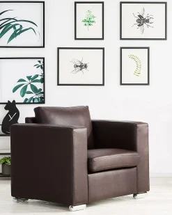 Nojatuolit<Beliani Nojatuoli Nahka Ruskea Helsinki