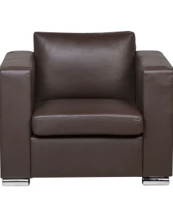 Nojatuolit<Beliani Nojatuoli Nahka Ruskea Helsinki