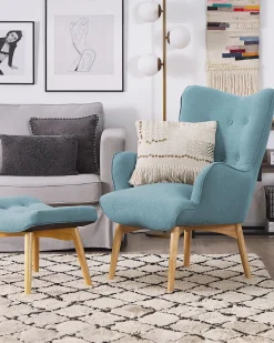 Best Sale Beliani Nojatuoli Rahilla Kangas Vaaleansininen Vejle