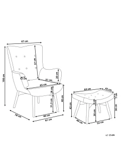 Best Sale Beliani Nojatuoli Rahilla Kangas Vaaleansininen Vejle