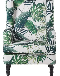 Shop Beliani Nojatuoli Rahilla Lehtikuviollinen Vihrea Sandset