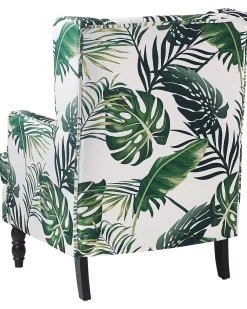 Shop Beliani Nojatuoli Rahilla Lehtikuviollinen Vihrea Sandset