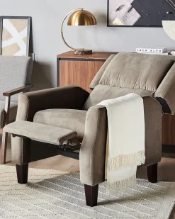 Best Sale Beliani Nojatuoli Ruskeanharmaa Sametti Egersund