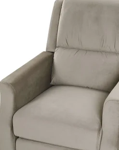 Best Sale Beliani Nojatuoli Ruskeanharmaa Sametti Egersund