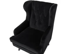 Cheap Beliani Nojatuoli Sametti Musta Alta