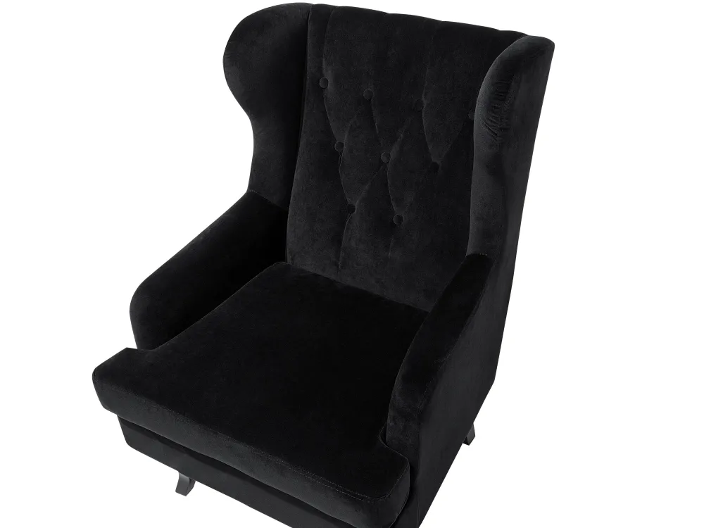 Cheap Beliani Nojatuoli Sametti Musta Alta