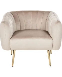 Nojatuolit<Beliani Nojatuoli Sametti Ruskeanharmaa Laconia