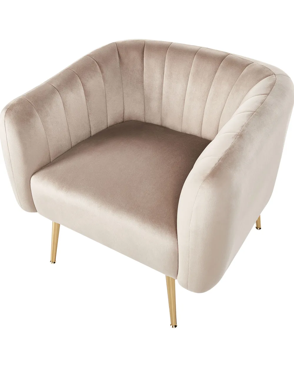 Nojatuolit<Beliani Nojatuoli Sametti Ruskeanharmaa Laconia