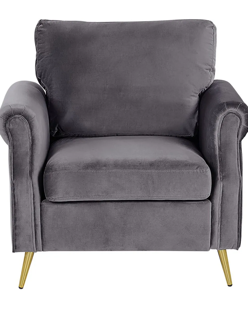 Nojatuolit<Beliani Nojatuoli Sametti Tummanharmaa Vietas