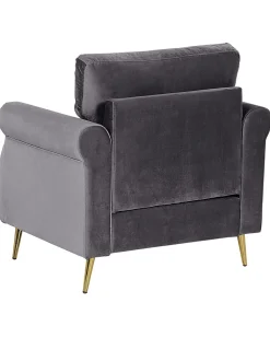 Nojatuolit<Beliani Nojatuoli Sametti Tummanharmaa Vietas