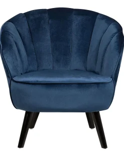 Nojatuolit<Beliani Nojatuoli Sametti Tummansininen Dala