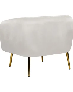 Nojatuolit<Beliani Nojatuoli Sametti Vaaleanharmaa Laconia