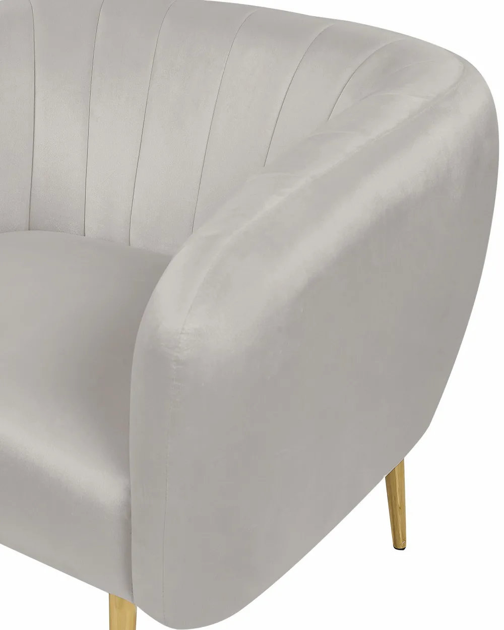 Nojatuolit<Beliani Nojatuoli Sametti Vaaleanharmaa Laconia