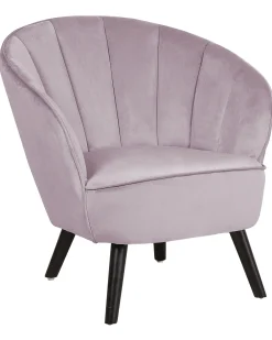 Nojatuolit<Beliani Nojatuoli Sametti Vaaleanpunainen Dala