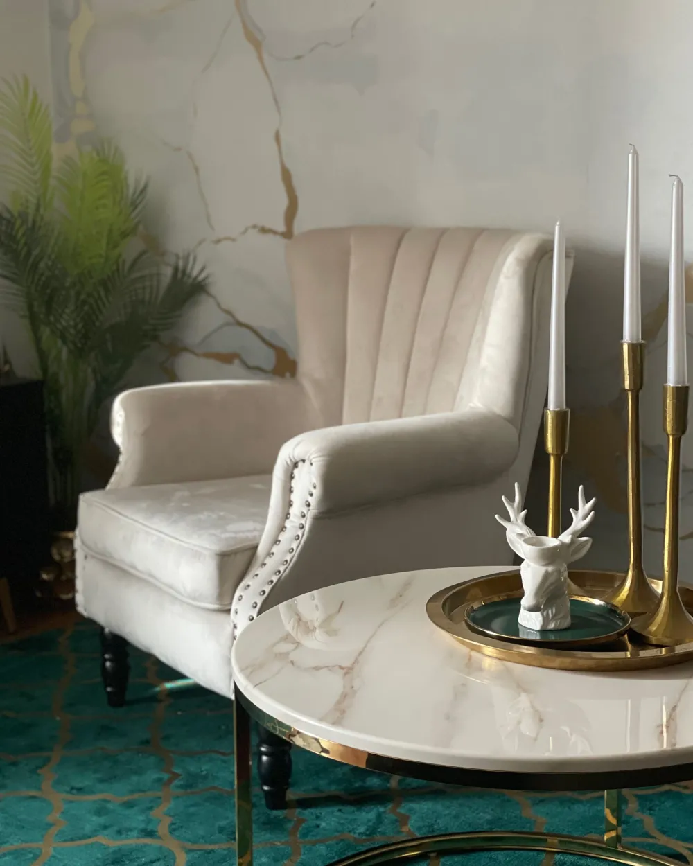 Nojatuolit<Beliani Nojatuoli Samettinen Beige Svedala