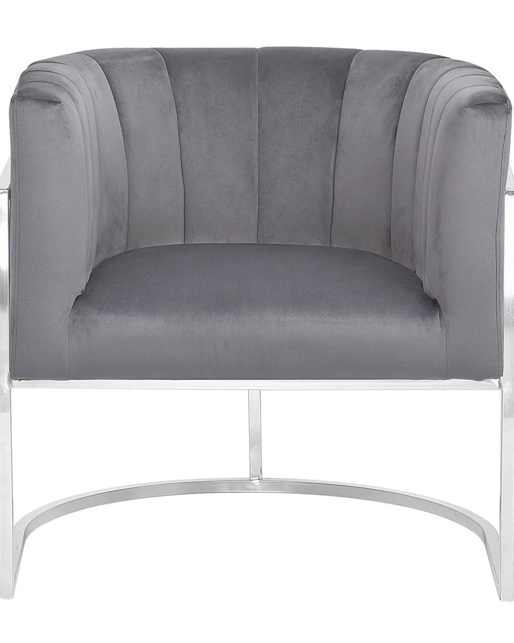 Nojatuolit<Beliani Nojatuoli Samettinen Harmaa Larvik