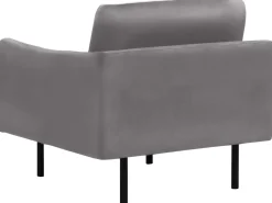 Nojatuolit<Beliani Nojatuoli Samettinen Harmaa Vinterbro