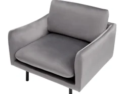 Nojatuolit<Beliani Nojatuoli Samettinen Harmaa Vinterbro