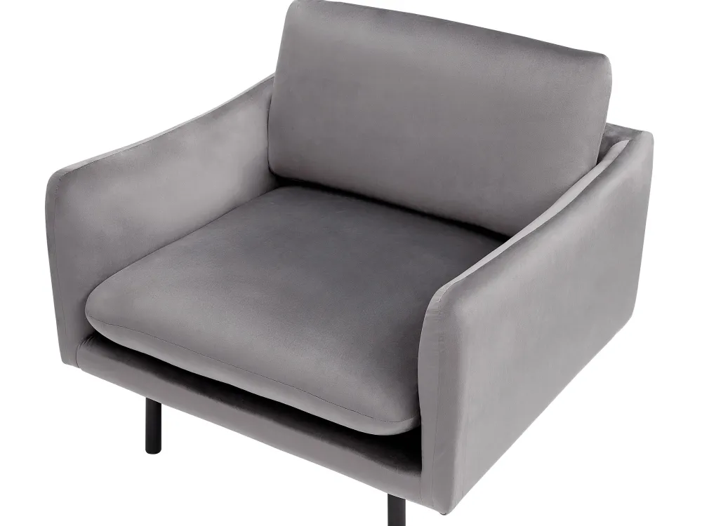 Nojatuolit<Beliani Nojatuoli Samettinen Harmaa Vinterbro