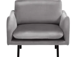 Nojatuolit<Beliani Nojatuoli Samettinen Harmaa Vinterbro