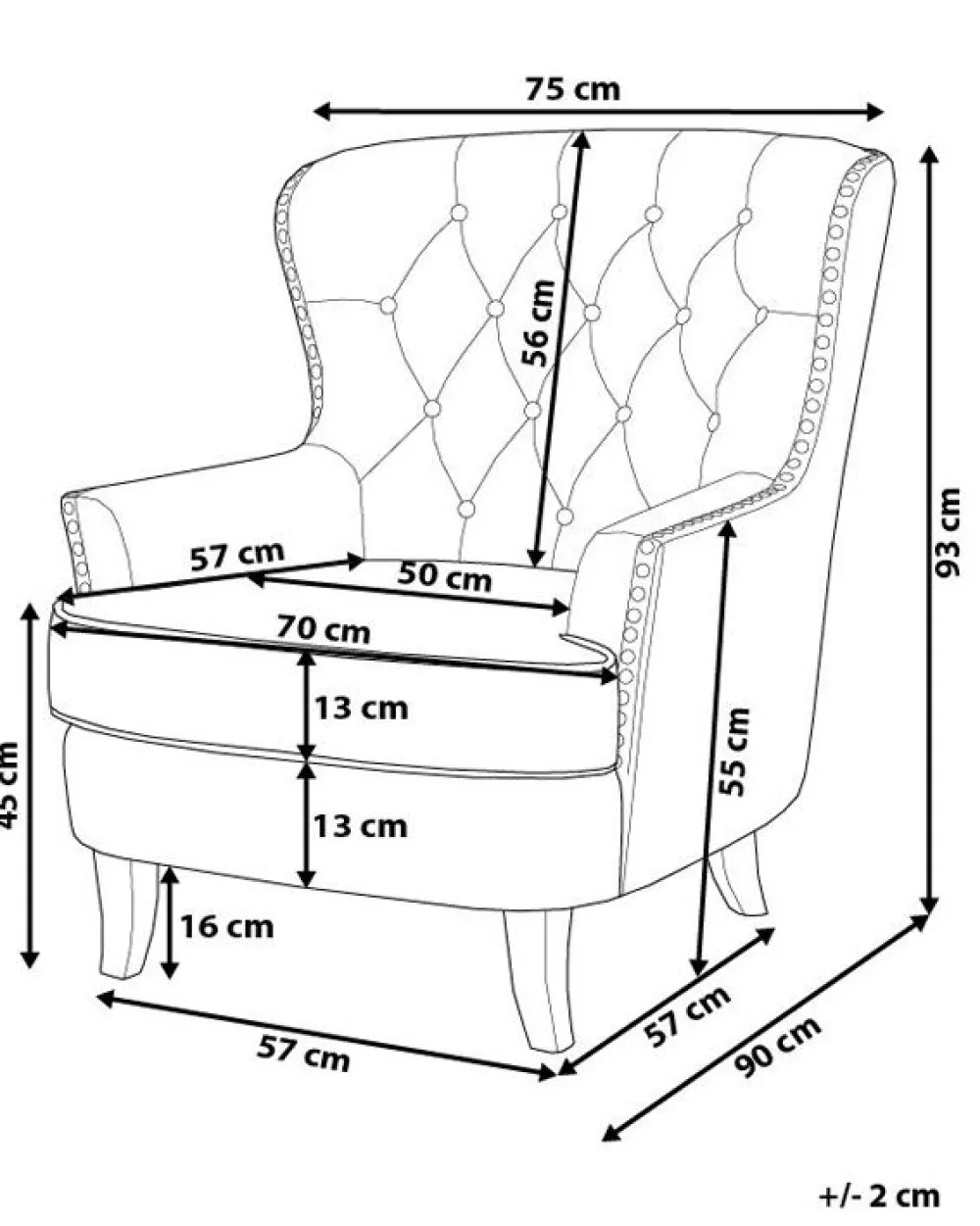 Nojatuolit<Beliani Nojatuoli Samettinen Musta Viborg Ii