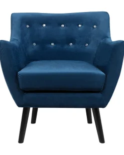 Nojatuolit<Beliani Nojatuoli Samettinen Sininen Drammen