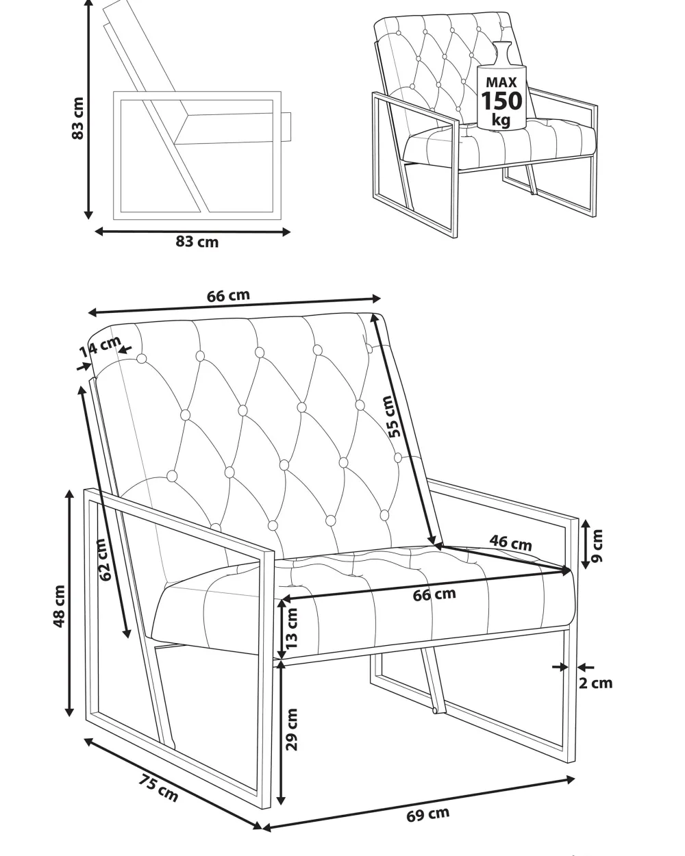 Cheap Beliani Nojatuoli Samettinen Sininen Harstad