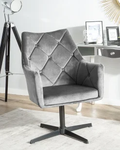 Online Beliani Nojatuoli Samettinen Tummanharmaa Vaksala