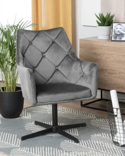 Online Beliani Nojatuoli Samettinen Tummanharmaa Vaksala