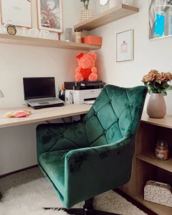 Sale Beliani Nojatuoli Samettinen Tummanvihrea Vaksala