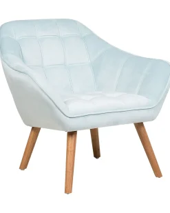 Outlet Beliani Nojatuoli Samettinen Vaaleansininen Karis