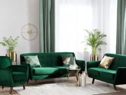 Nojatuolit<Beliani Nojatuoli Samettinen Vihrea Bodo