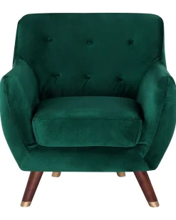 Nojatuolit<Beliani Nojatuoli Samettinen Vihrea Bodo