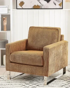 Nojatuolit<Beliani Nojatuoli Vakosamettinen Ruskea Vind