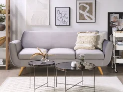 Tekstiilit<Beliani Paallinen 3-Istuttavaan Sohvaan Harmaa Bernes