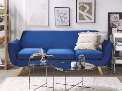 Store Beliani Paallinen 3-Istuttavaan Sohvaan Sininen Bernes