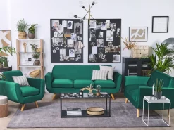 Tekstiilit<Beliani Paallinen Nojatuoliin Vihrea Sametti Bernes