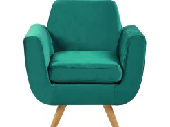 Tekstiilit<Beliani Paallinen Nojatuoliin Vihrea Sametti Bernes