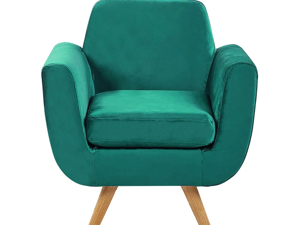 Tekstiilit<Beliani Paallinen Nojatuoliin Vihrea Sametti Bernes