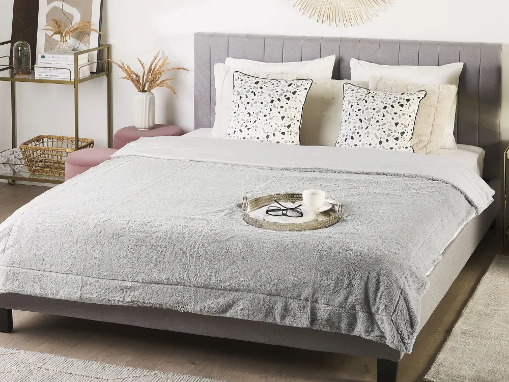 Flash Sale Beliani Paivapeitto Kangas Vaaleanharmaa 180 X 200 Cm Gelik