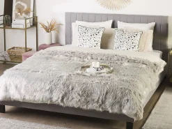 Tekstiilit<Beliani Paivapeitto Vaaleanharmaa 200 X 220 Cm Delice