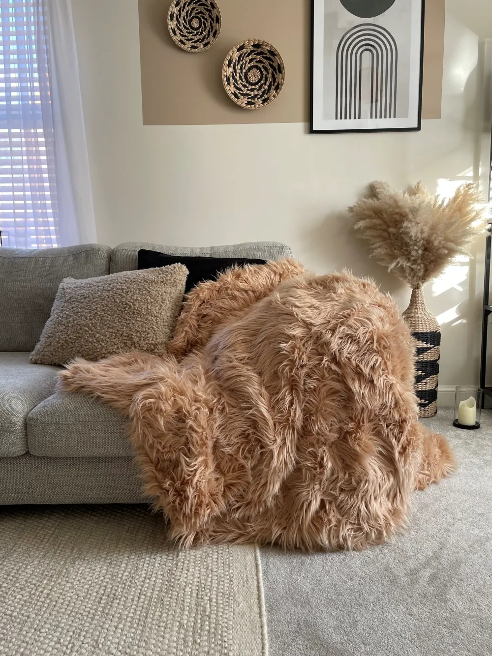 Tekstiilit<Beliani Paivapeitto Vaaleanruskea 200 X 220 Cm Delice