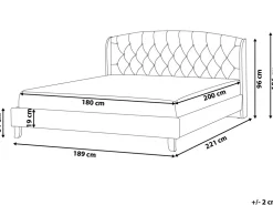 Sängyt<Beliani Parisanky Kangas Beige 180 X 200 Cm Bordeaux