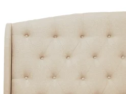 Sängyt<Beliani Parisanky Kangas Beige 180 X 200 Cm Bordeaux