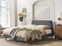 Best Sale Beliani Parisanky Kangas Harmaa 180 X 200 Cm Vienne